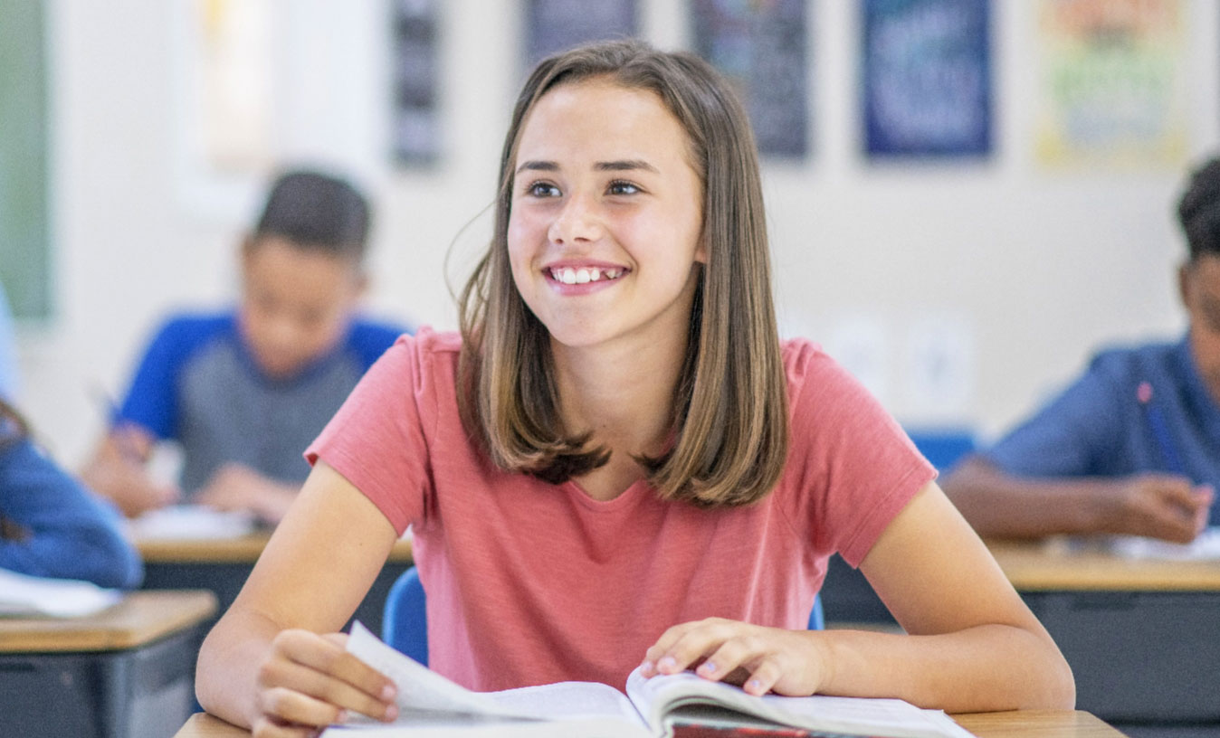 student in class
