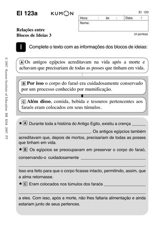 Native language worksheets studied in various countries─Portuguese