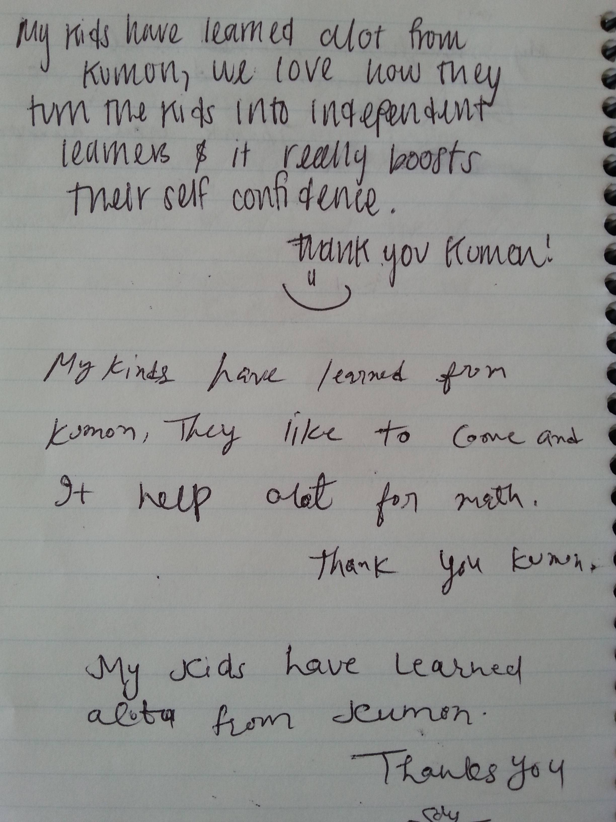 Parent Testimonials