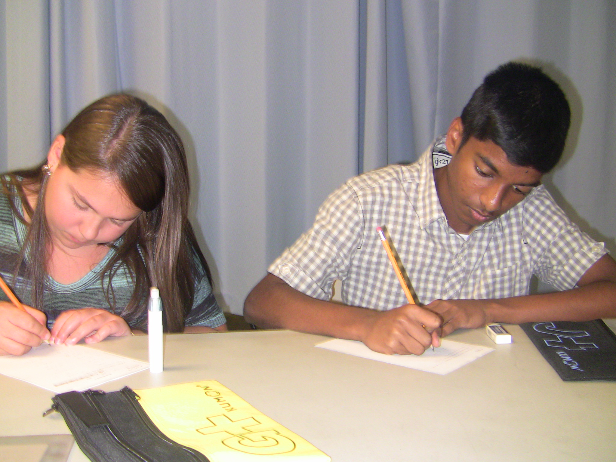 Students working in class.