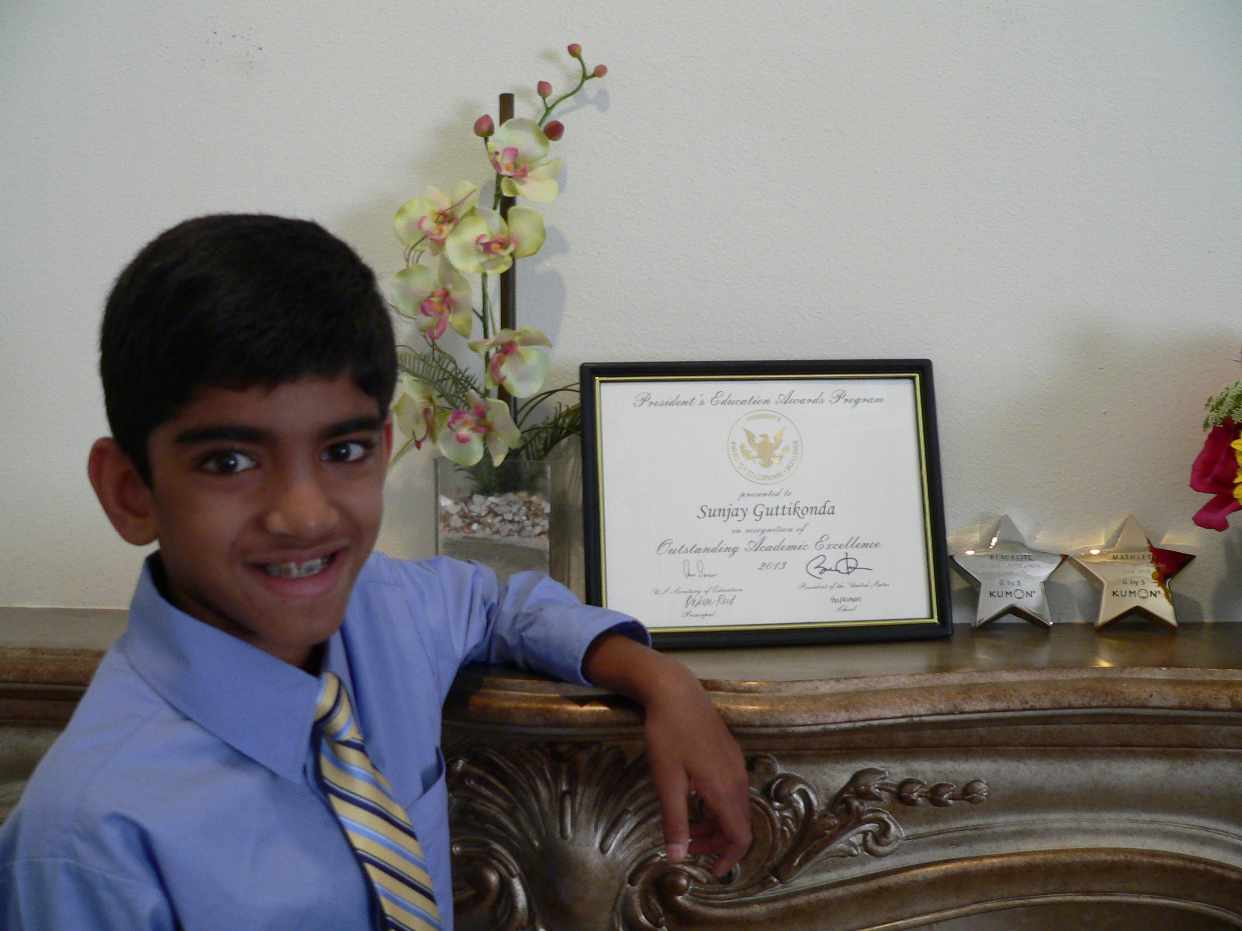 Sunjay President's Award & G by 5 Stars in Math & 