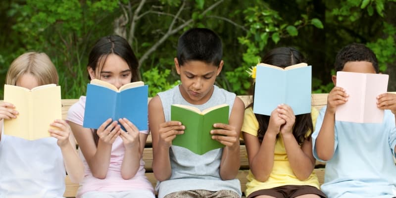 Elementary kids outside
