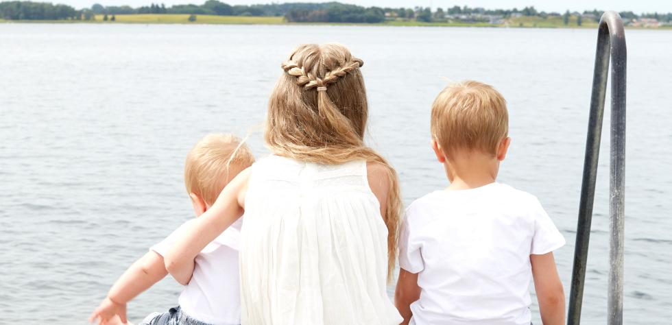 Children at lake