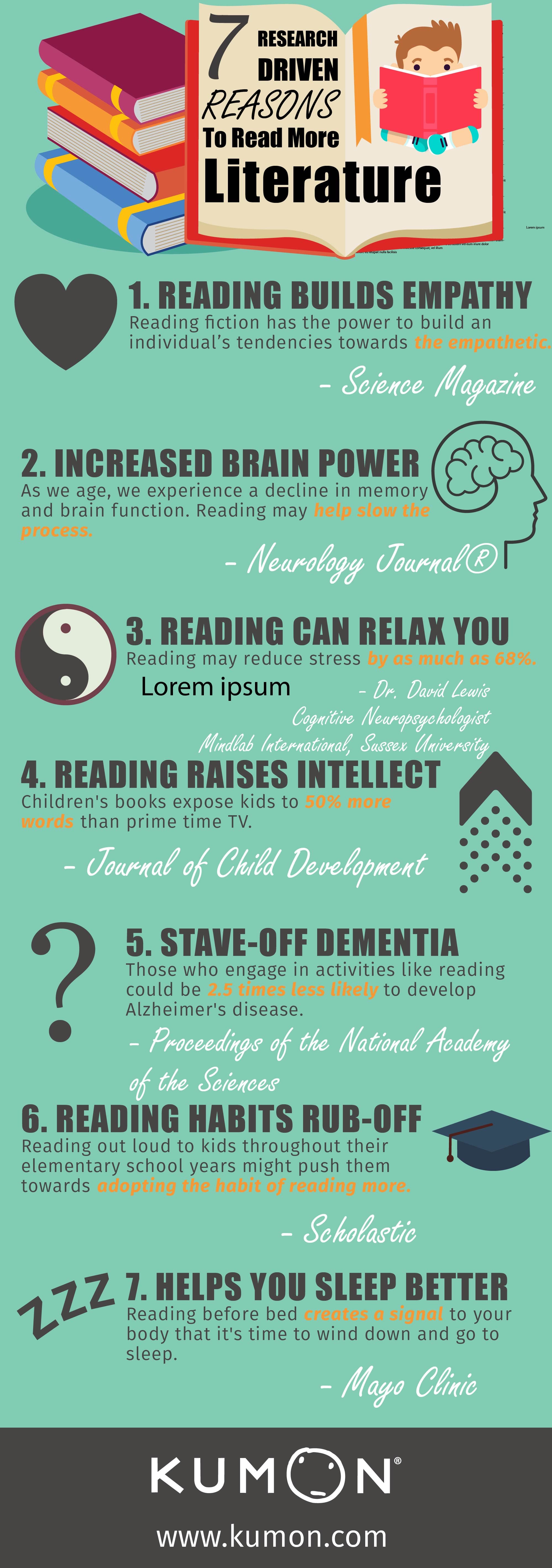 7 Reasons To Read More Literature Infographic