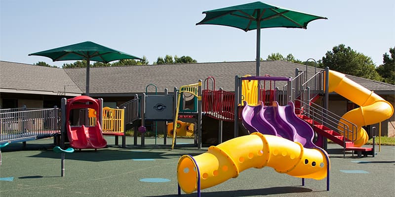 Colorful Playground with a summer slide
