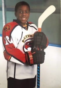 Patani standing on the ice 