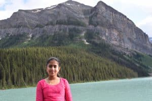 Praksitha visiting Banff during her trip to Calgary