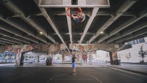 Kailaash playing basketball