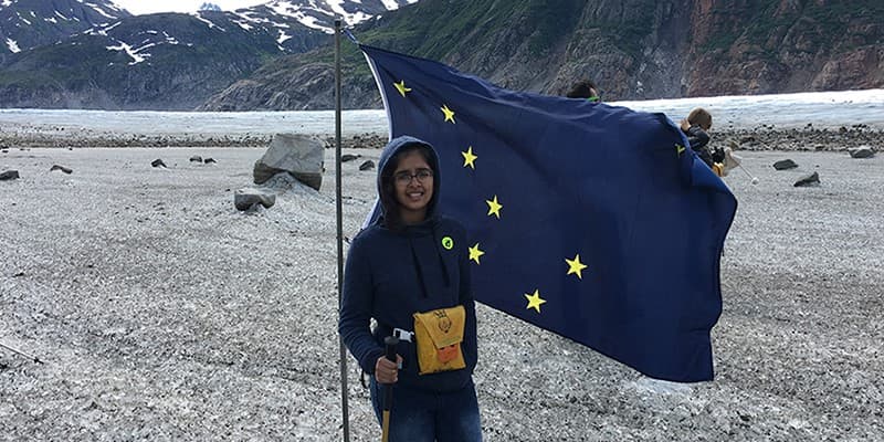 Harita hiking the Skagway Glacier in Alaska