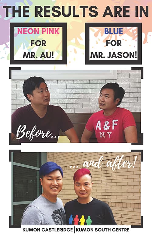 Poster showing the results of the hair dying contest