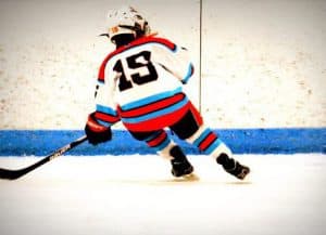Connor plays hockey
