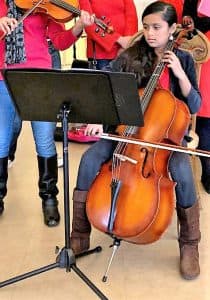 Ria plays the cello at school