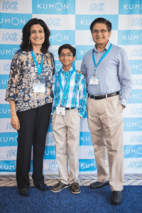 Shaylen poses with his parents at the Student Conference