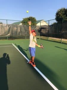 VIhaan plays tennis