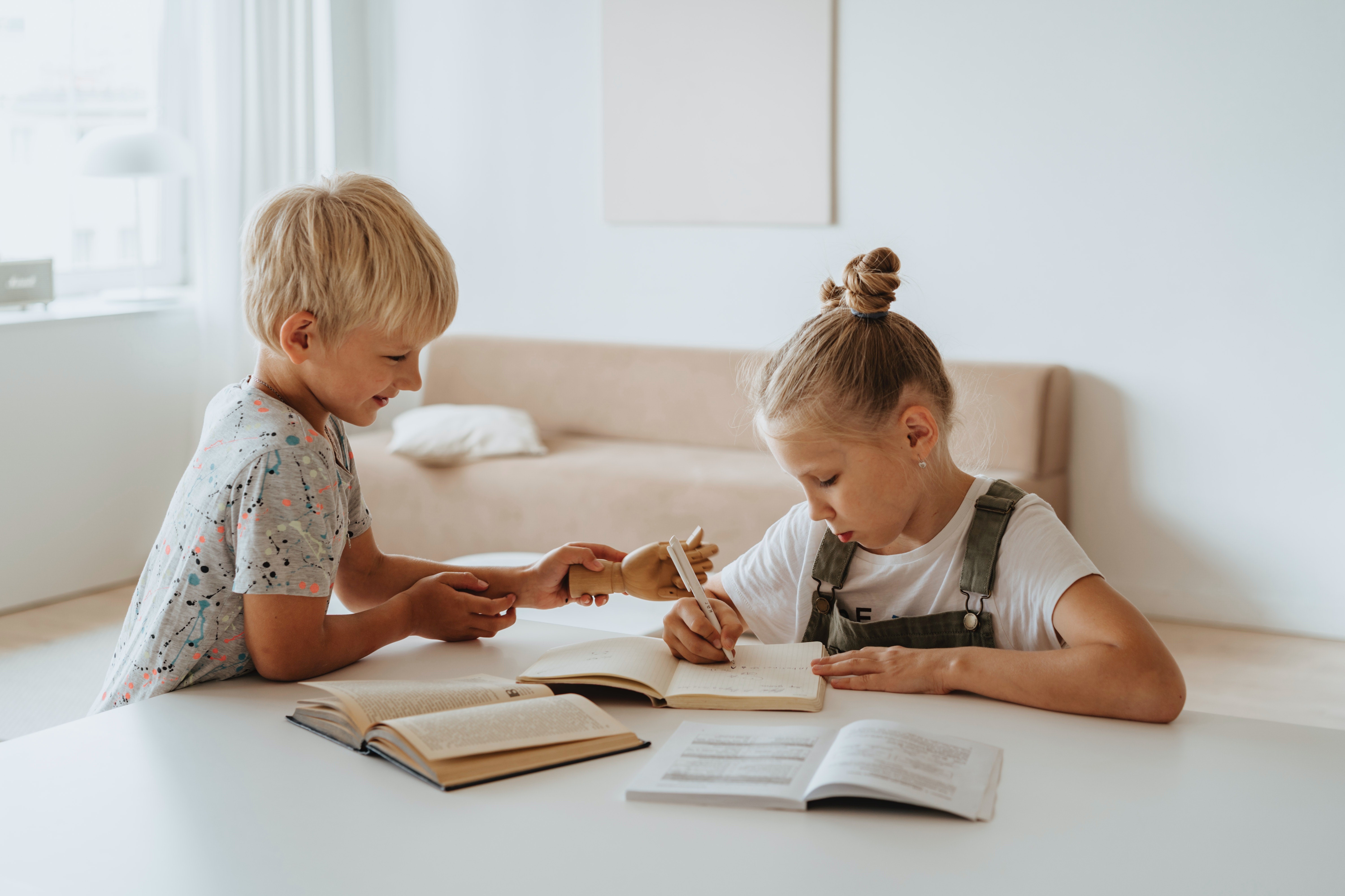 kid writing manual