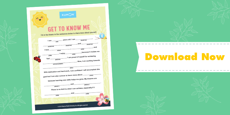 banner graphic with small preview of Get to Know Me Template