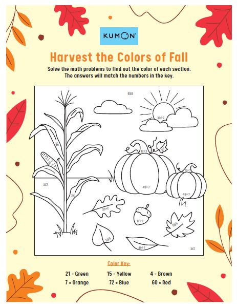 preview image of the Harvest The Colors of Fall Activity Sheet