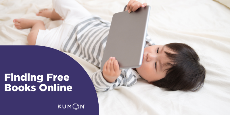a young child reads on his tablet