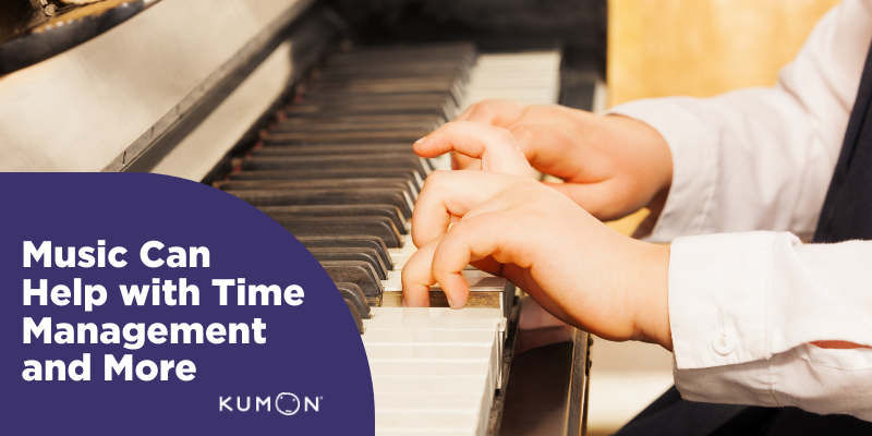 Kid playing on a piano
