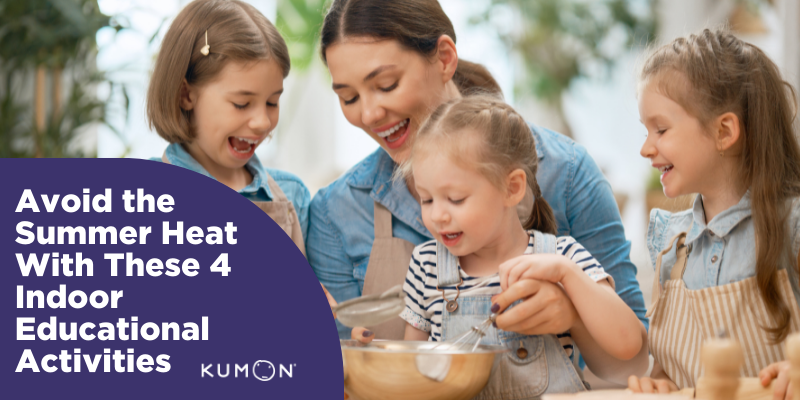 Mom and children baking