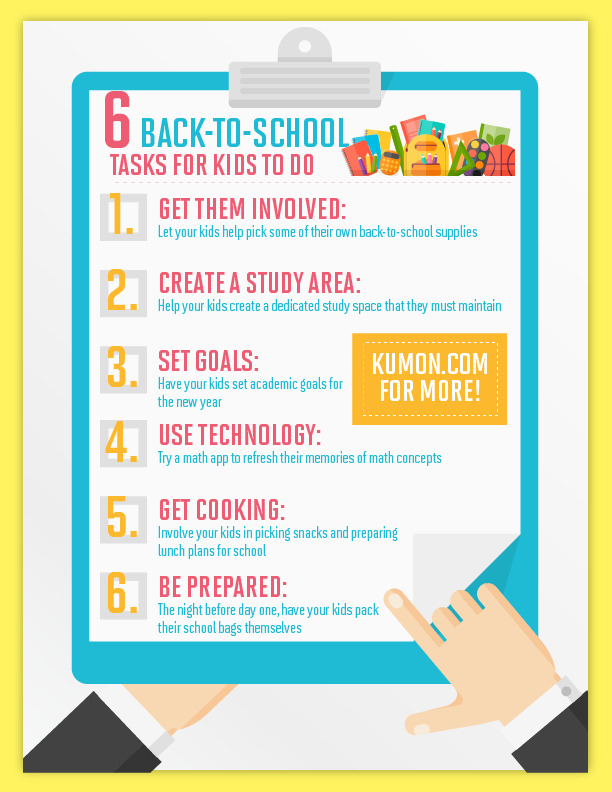 6 back to school tasks for kids to do