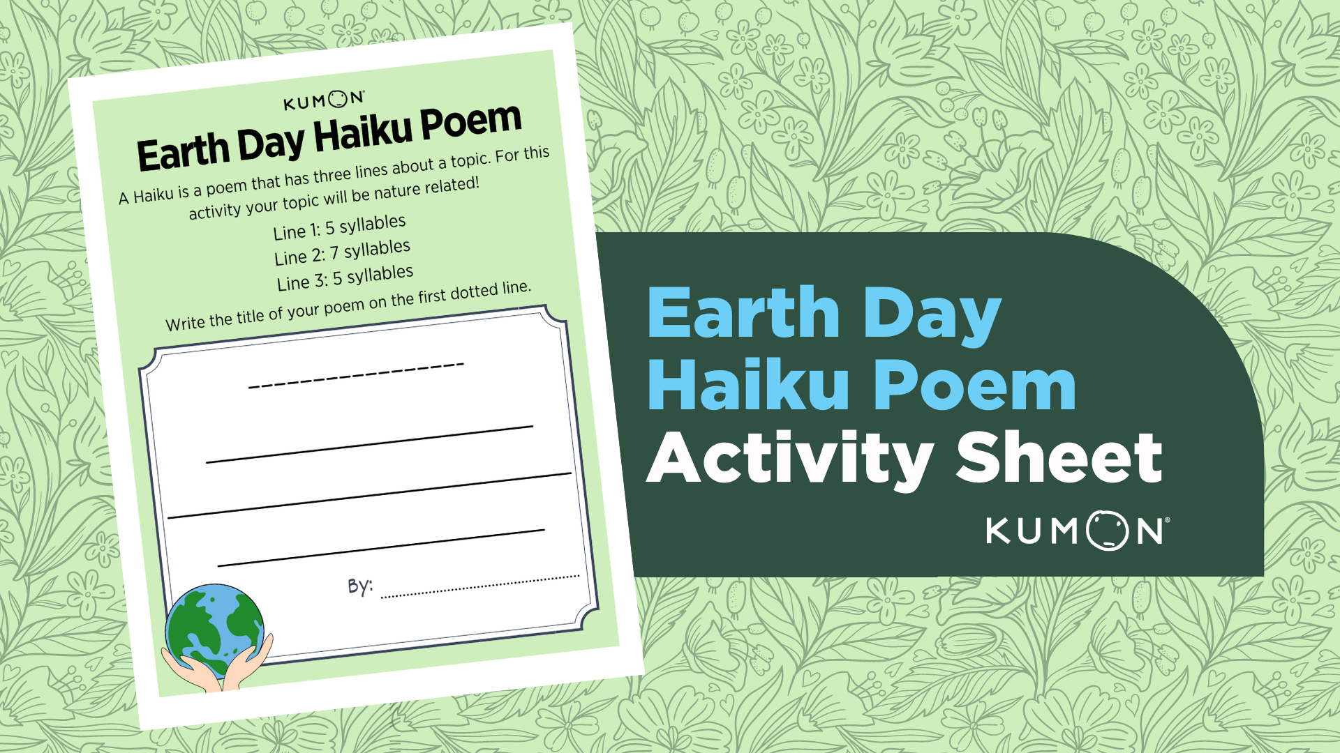 banner with preview of Earth Day Haiku Poem activity sheet