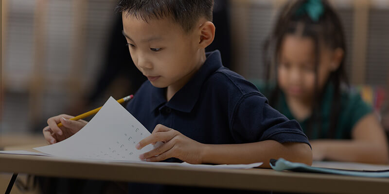 Student working on math problems