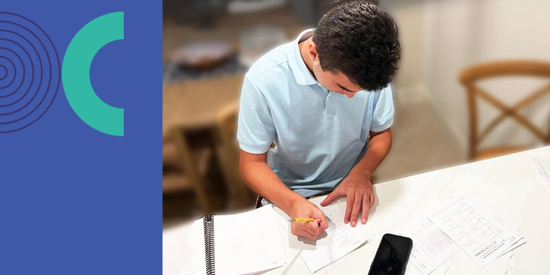 Student using tablet