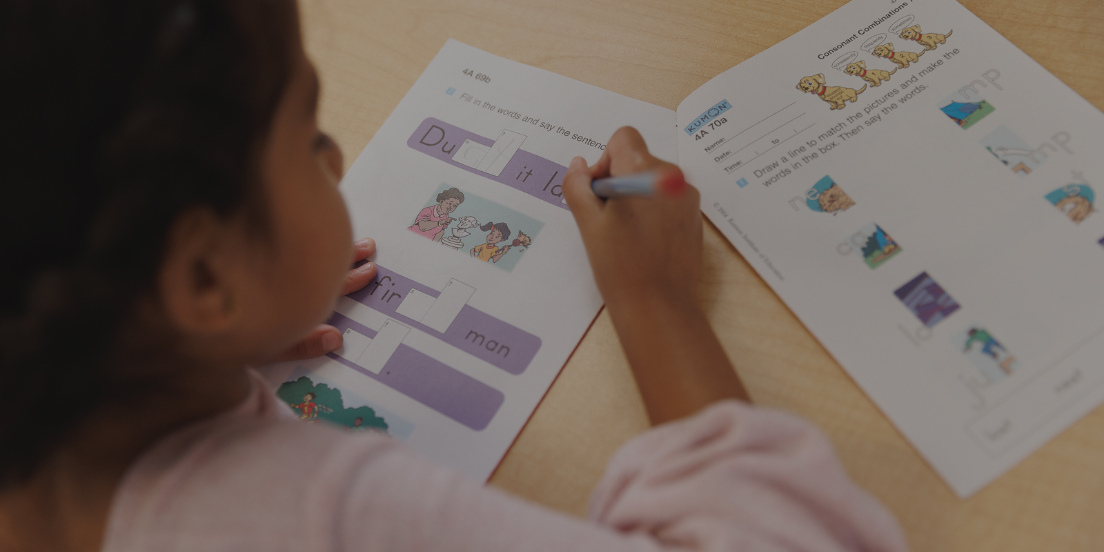 Student doing activities worksheet
