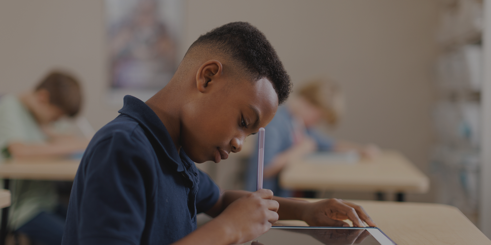 student using tablet